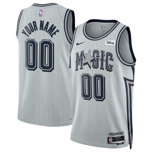 Men%27s Orlando Magic Active Player Custom Silver 2024-25 City Edition Stitched Basketball Jersey